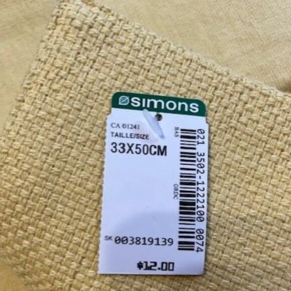 NWT SIMONS Yellow Recycled Cotton Placemat set of 2 - Picture 3 of 5